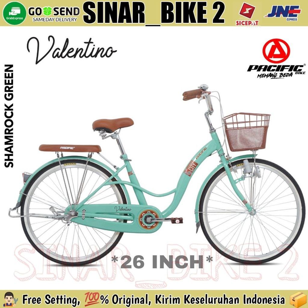 Sepeda Keranjang Dewasa PACIFIC VALENTINO Perempuan 20 ,24 &amp; 26 Inch City Bike