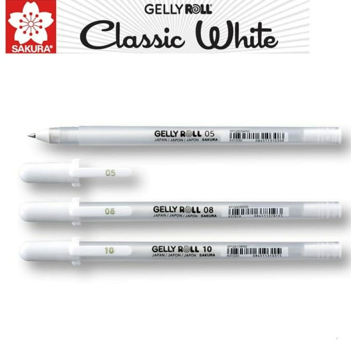 

Pendrawing- Sakura Gelly Roll Pen White Set 3 - Gel Ink Pen Size 05/08/10 -Drawing-Pen.