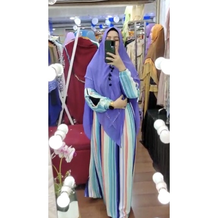Gamis Dress afshari nan cantik zara printing adem