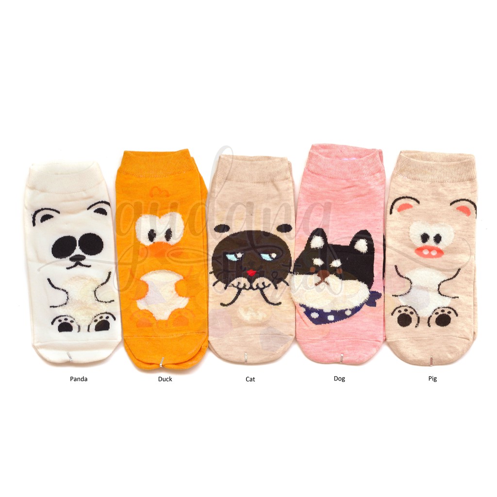 Kaos Kaki Pendek Wanita Hewan Berbulu Panda Duck Cat Dog Pig Babi Anjing Kucing Bebek Gh Shopee Indonesia