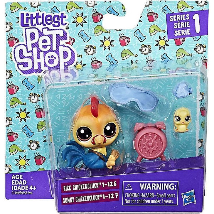 Littlest Pet Shop  - Rick Chickenluck & Sunny Chickenluck - D59E75 - Original Asli