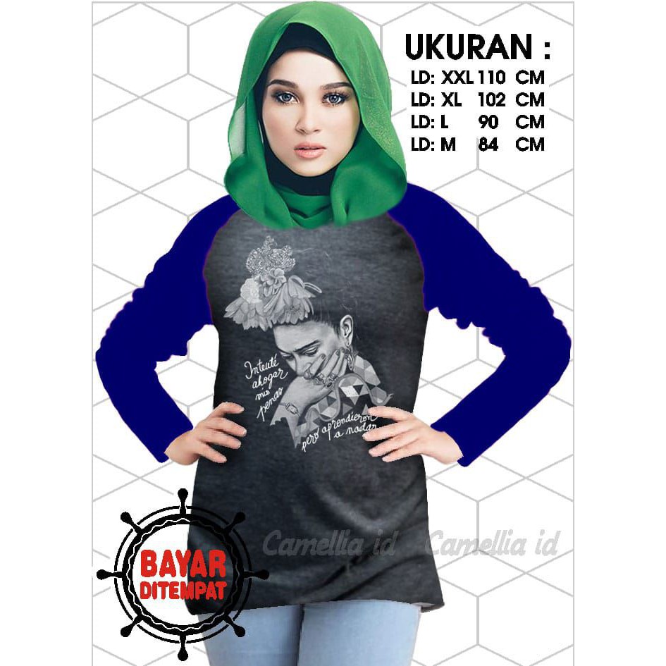 Kaos Raglan (MISS)/Kaos Wanita Lengan Panjang/ Kaos Wanita/ Kaos Cewek/ Kaos Oblong/Misty