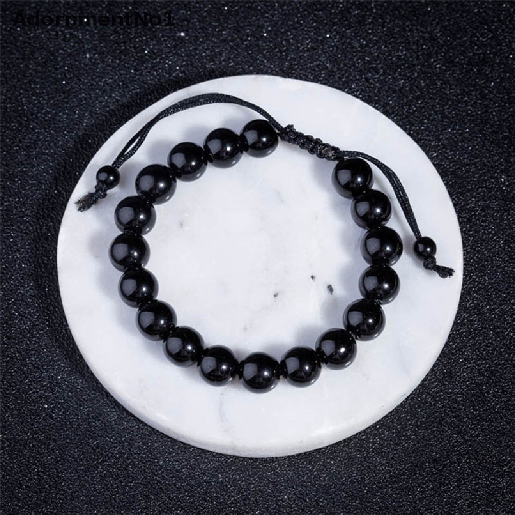 (AdornmentNo1) Gelang Tangan Batu Obsidian Bulat Untuk Kesehatan / Menurunkan Berat Badan