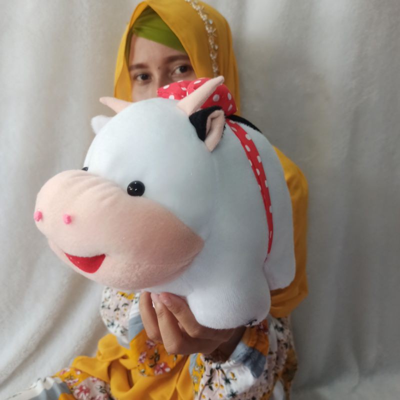 Boneka sapi S PUTIH hitam murah