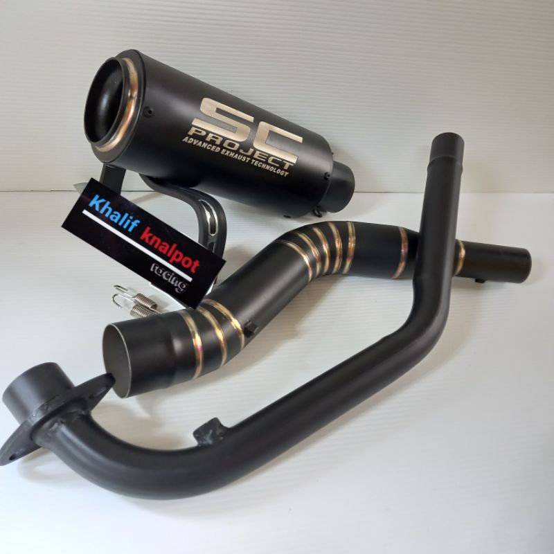 knalpot racing sc project black doff r15 v3 mt15 xsr155