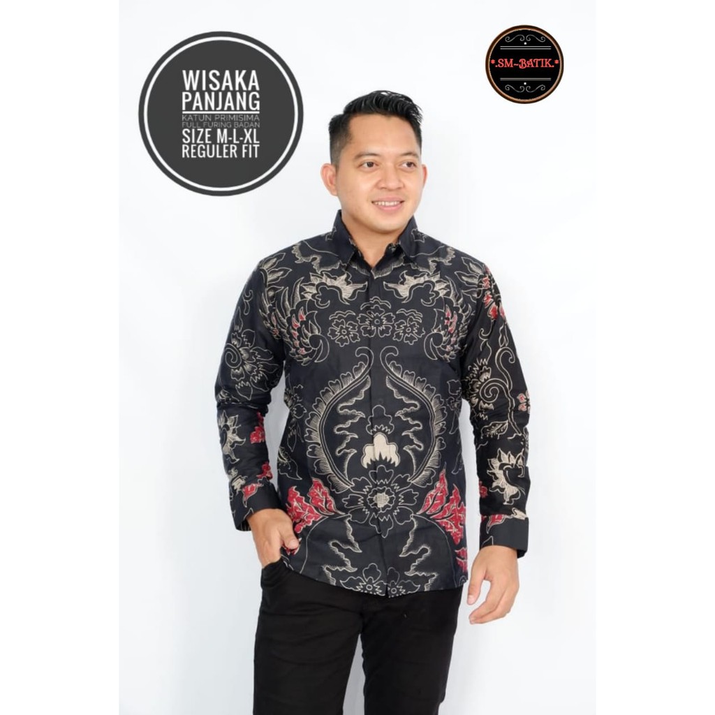 WISAKA HITAM SM BATIKSOLOAMANAH BAJU KEMEJA BATIK SOLO PRIA LENGAN PANJANG PENDEK LAPIS FURING ATASAN BATIK PREMIUM MODERN KATUN HALUS BINTARA BRAMANTYA WISAKA KUNING SUKET SEGORO PEKSI KUNING NARAYA IJO PEKSI WIBOWO LESMANA HITAM PARANG TRUNTUM COKLAT