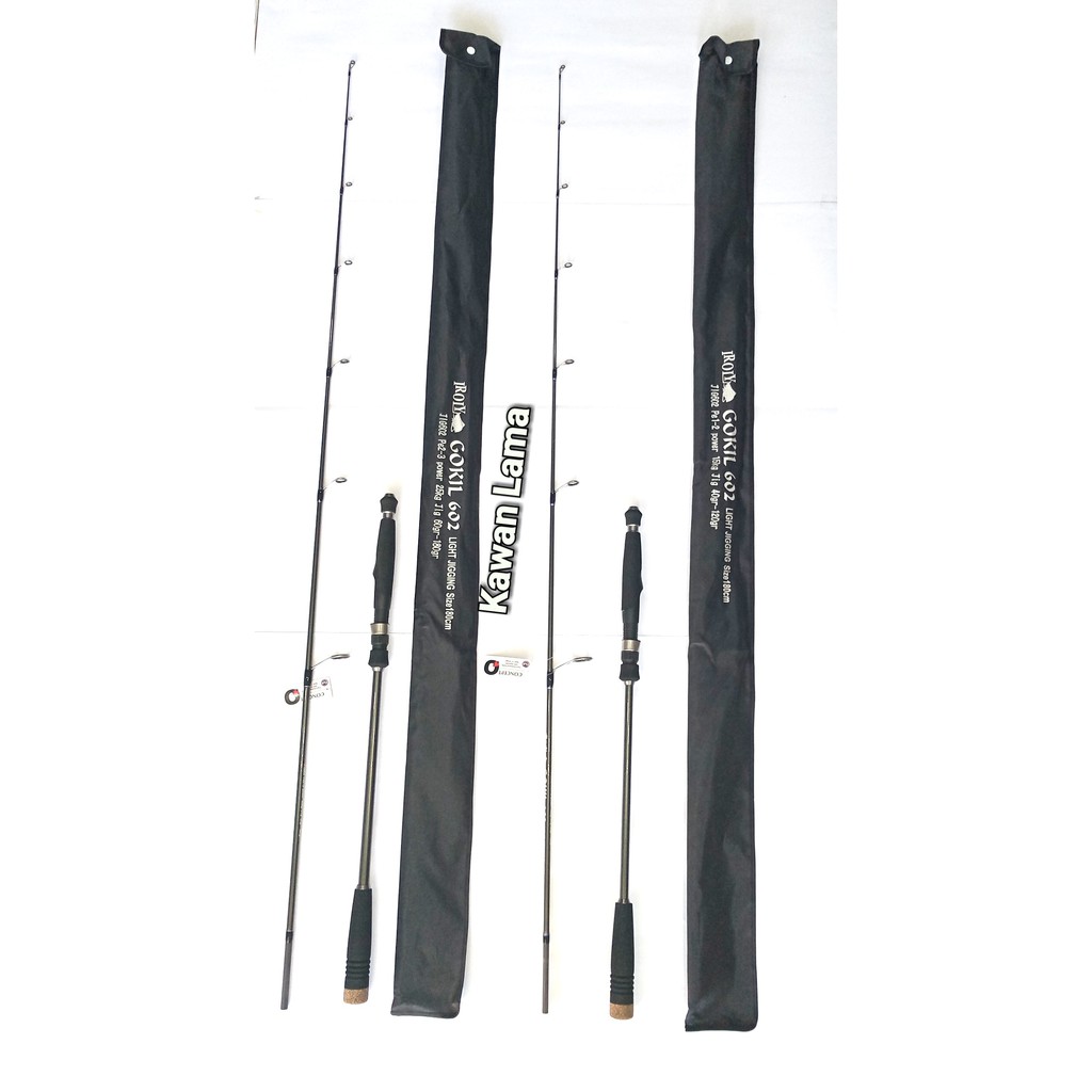 Rod Joran Pancing Jigging IROLY GOKIL  PE 1-2 & PE 2-3 Carbon Solid Ring Fuji
