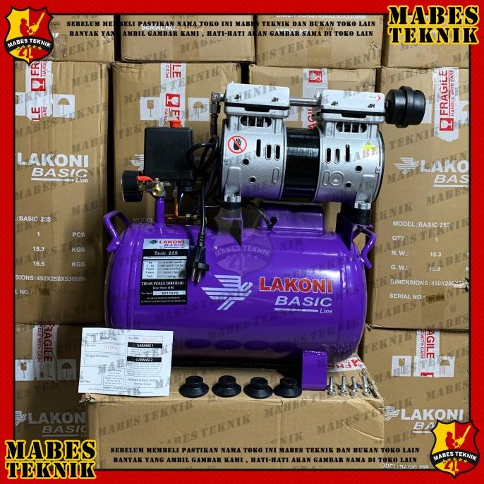 LAKONI BASIC 25S 3/4HP - KOMPRESOR ANGIN LISTRIK - OILESS / TANPA OLI