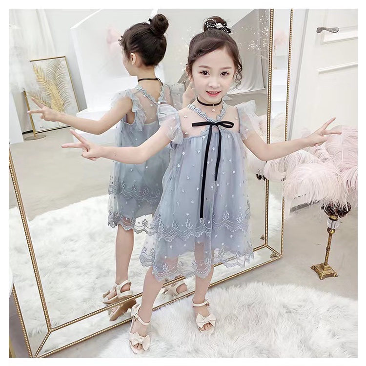 Dress Anak Perempuan Gaun Renda Bordir Import Premium