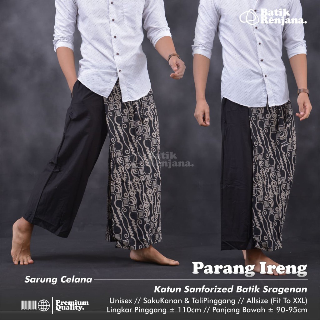 PARANG IRENG Sarung Celana Batik Pria Cowok Dewasa Premium Motif Batik Lebaran Asli Solo RENJANA