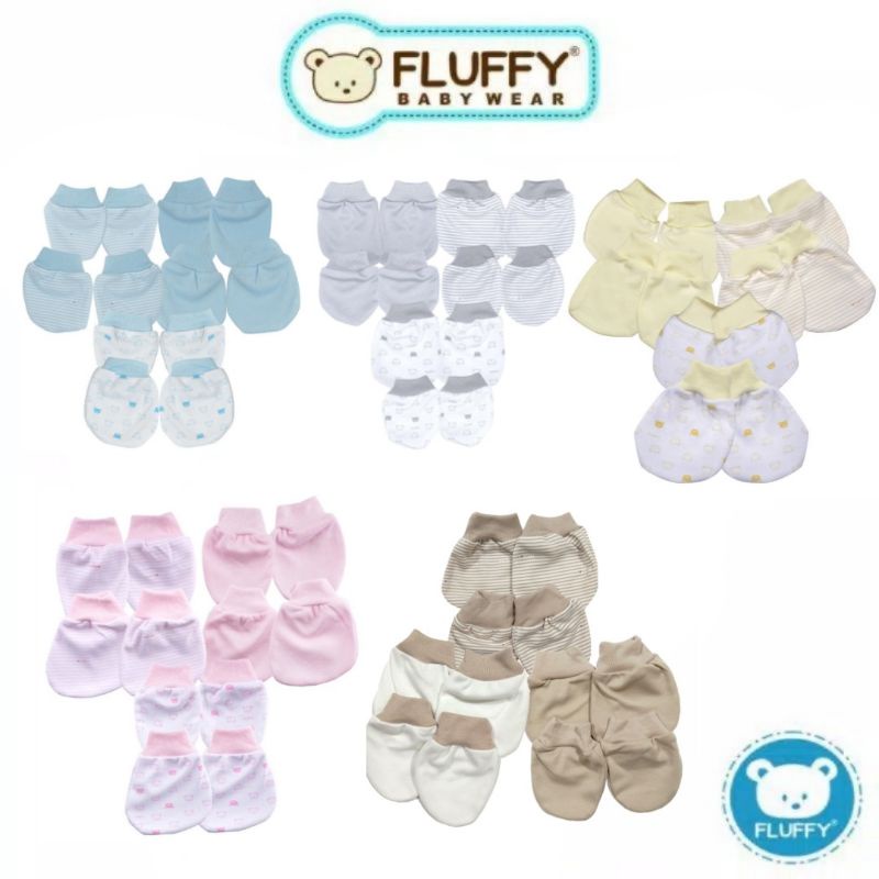 Fluffy Sarung Tangan Dan Kaos Kaki Bayi RIB (1pcs)