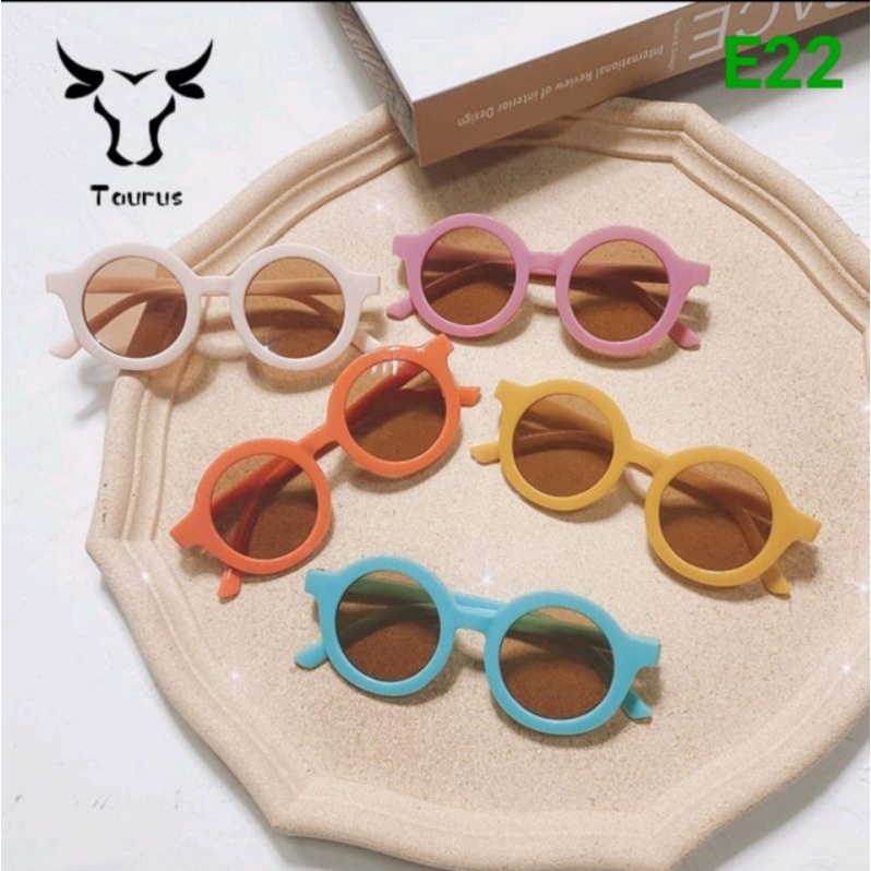 [ COD ] Kacamata Anak New Trend Model Bulat Boboho Gaya Korea / Fashion Anak Terbaru Bulat Unisex High Quality-Ungu, KCMT Anak