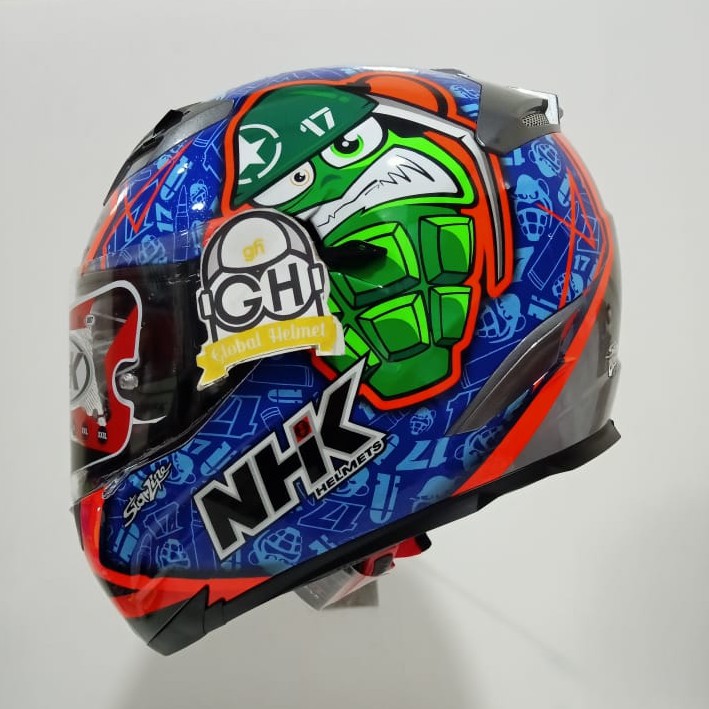 HELM NHK FULL FACE NHK RX9 MOTIF KAREL ABRAHAM ORANGE