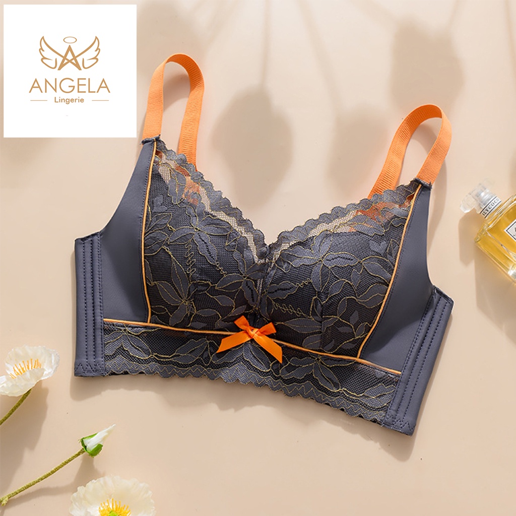 ANGELA PREMIUM JAPAN Bra BH Push Up Set Tanpa Kawat Celana Dalam Wanita Bikini Sport Beha Lingerie Korea Fashion Bralette Remaja Perempuan Sexy Pakaian Dalam COD Renang Motif Cewek Pita Bunga Murah Valerie Jumbo Pengait Banyak Import