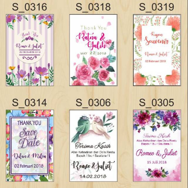 Kartu ucapan terima kasih /Thanks card /Wedding card /Kartu souvenir /Kupon souvenir