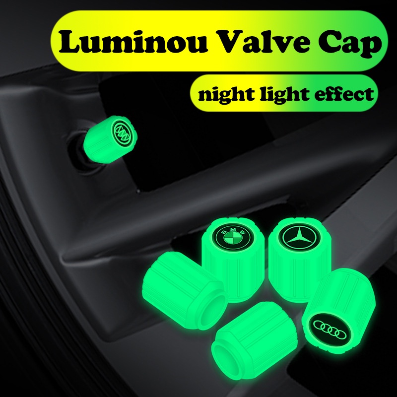 4pcs Tutup Pentil Ban Mobil / Motor / Sepeda Universal Luminous
