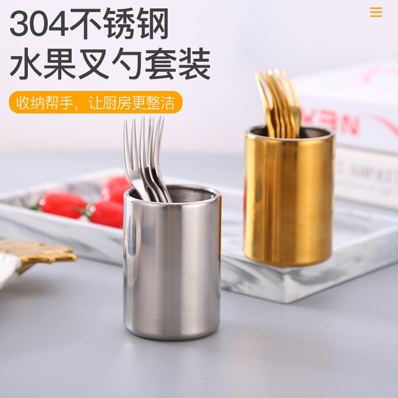 HOME DECOR Garpu Kecil untuk Kue / Buah Gold Dessert fork Cutlery set