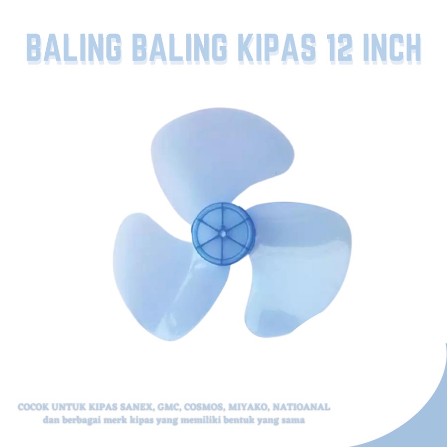 BALING BALING KIPAS ANGIN 12 INCH UNIVERSAL BALING PLASTIK FLEXIBLE