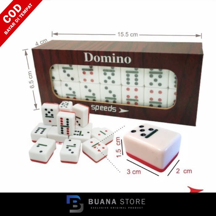 Set Game Domino Batu Set Balok Tebal Gaple QQ Kartu Box kayu 047-4 Mainan Kartu Anak BN914