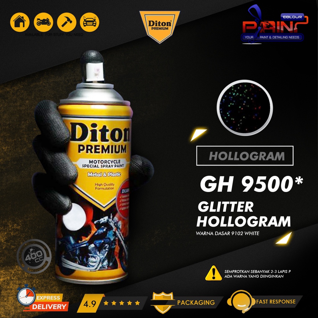 DITON PREMIUM Glitter Hologram 9500** Cat Semprot /Pylox/Samurai/Helm