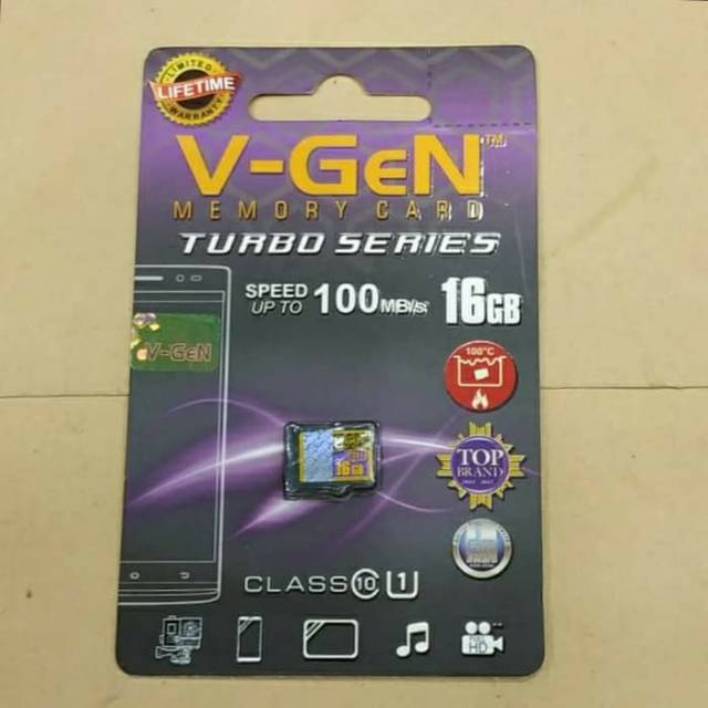 micro sd vgen 16gb turbo microsd v-gen 16gb turbo class 10 original