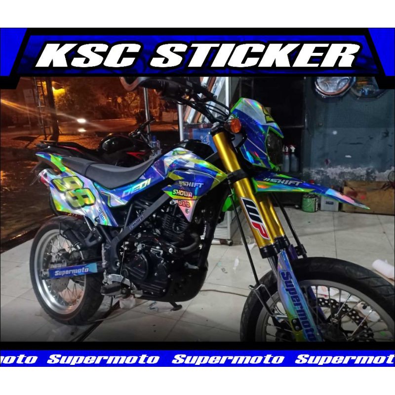 Decal Sticker Klx D-Tracker SE - Dekal Stiker Klx Dtraker SE Supermoto Hologram Pelangi