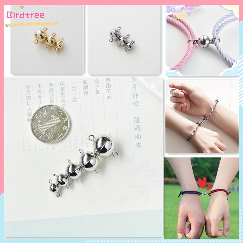 [Ready stock]10 Pcs/ 5 Pasang Magnetic Lobster Clasps Buckle Hook Round Ball Gesper Gelang Magnet DI