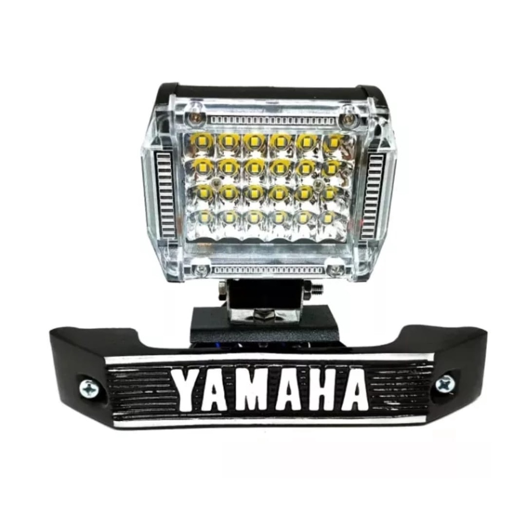 lampu sorot/lampu tembak 24mata/4704 flash merah/biru/putih plus breket kumis yamaha universal