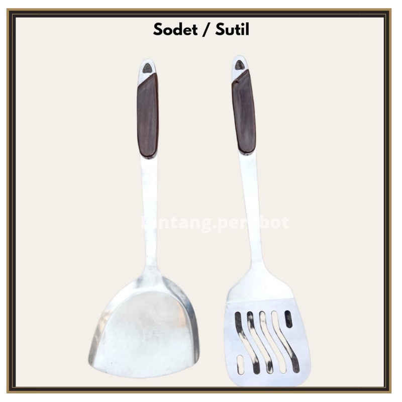 Sodet Sutil Stainless Steel tebal / Sodet Susruk Penggorengan Stainless / Spatula Stainless