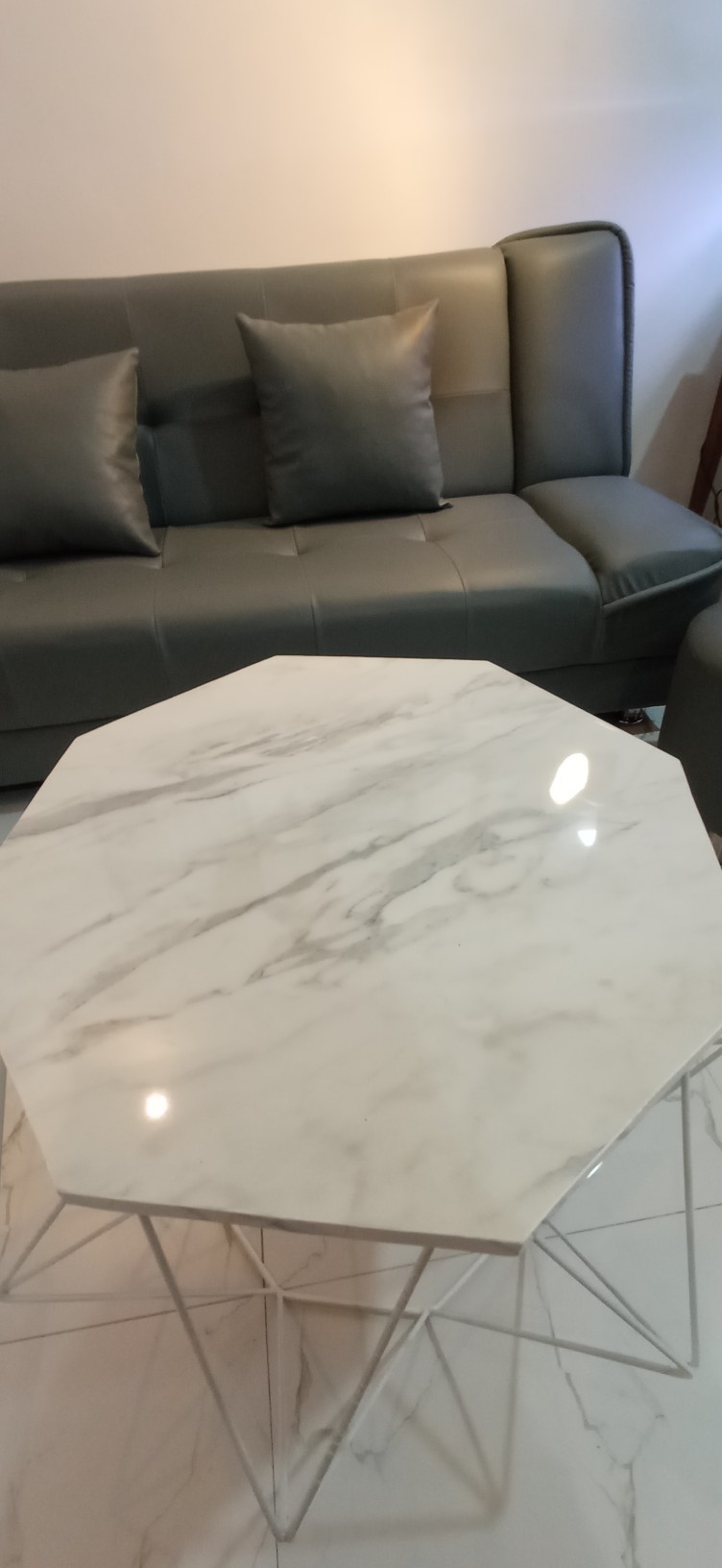 Meja Tamu Minimalis Segi 8 Hexagon Teras Coffee Table Diameter 60 Cm