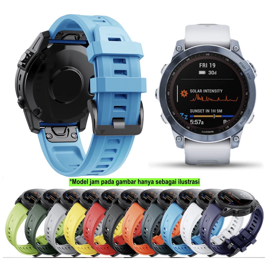 MF7 22mm Strap Garmin Forerunner 955 - Tali Jam Quick Fit Black Buckle