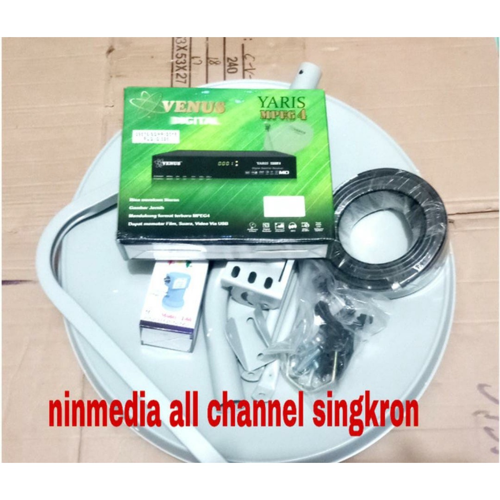 NINMEDIA VENUS PARABOLA SOLID 60 CM + RECEIVER YARIS MPEG4