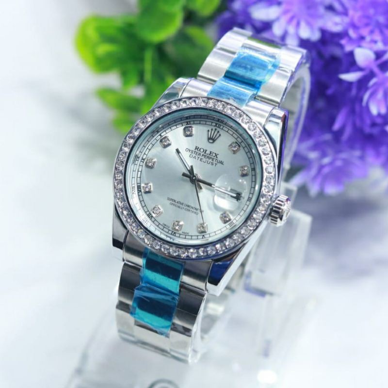 Jam Tangan Analog Wanita Rolex Oyster Perpetual Perpetual DateJust 36 Grade Semi Super