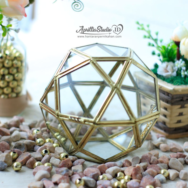 Kotak Perhiasan | Ringbox Terarium Ball UK 12x12x12 cm