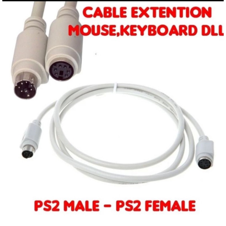 Cable PS Extension 1,5m male to female/ kabel ps2 extension 1,5m