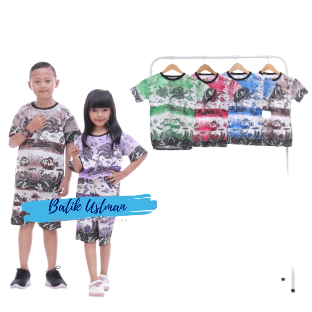 Setelan Baju Pantai Motif Ikan Anak Laki laki dan Perepuan Umur 1-10 Tahun / Setelan Anak / Setelan Barong Bali / Setelan Bali Anak / Setelan Barong Bayi / Setelan Barong / setelan anak laki laki / baju setelan anak laki laki / setelan anak perempuan