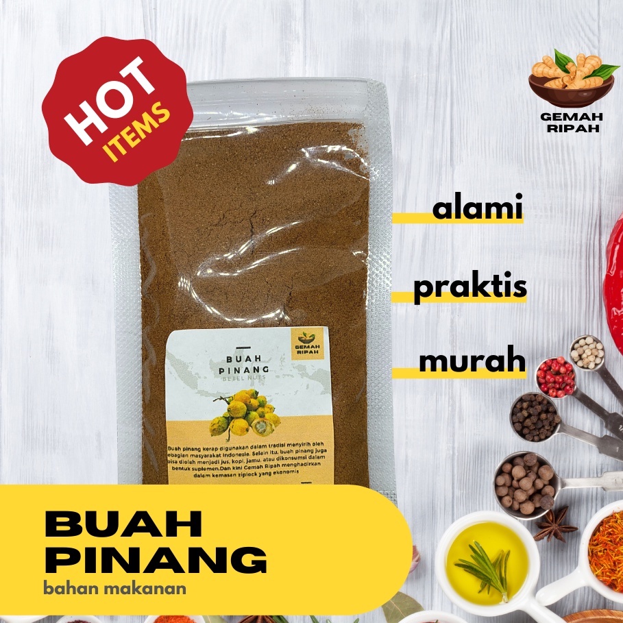 

PINANG / JAMBE BUBUK ASLI TANPA CAMPURAN 100 GRAM - Areca catechu