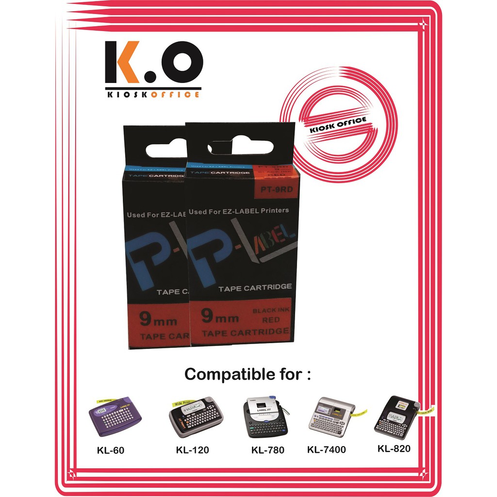 

Pita Label Tape Printer Casio 9mm Warna Merah
