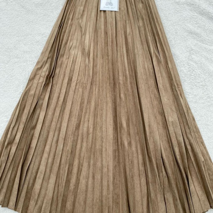 ROK PLISKET SUEDE ORI BANGKOK, ROK PLISKET SUEDE PANJANG, ROK SUEDE - NAVY