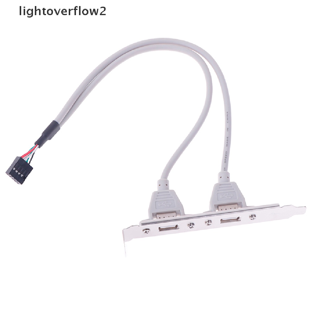 (lightoverflow2) 1pc Bracket Adapter Expansion Panel Belakang 2 Port USB 2.0 Untuk Motherboard Komputer