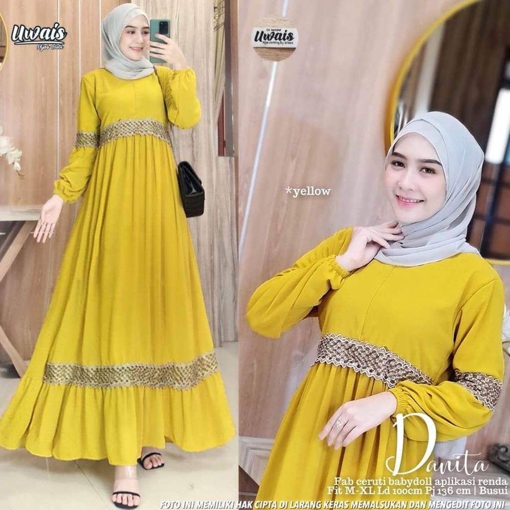 Baju Pesta Wanita Muslim Gamis Busui Jumbo Danita Maxy Fashion Wanita Kekinian Outfit Kondangan Terbaru Dress Remaja