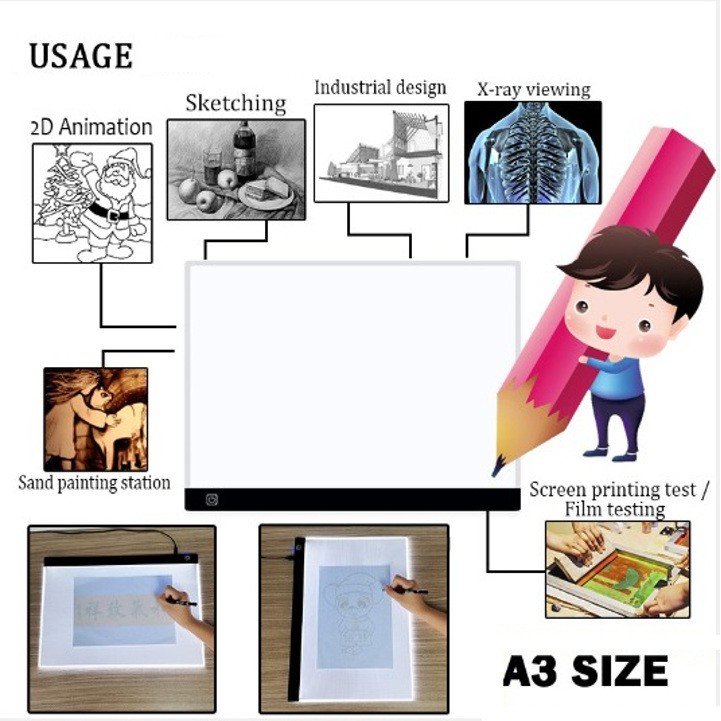 

Ultra Thin Acrylic A3-1 Size LED Tablet Drawing Board 6W