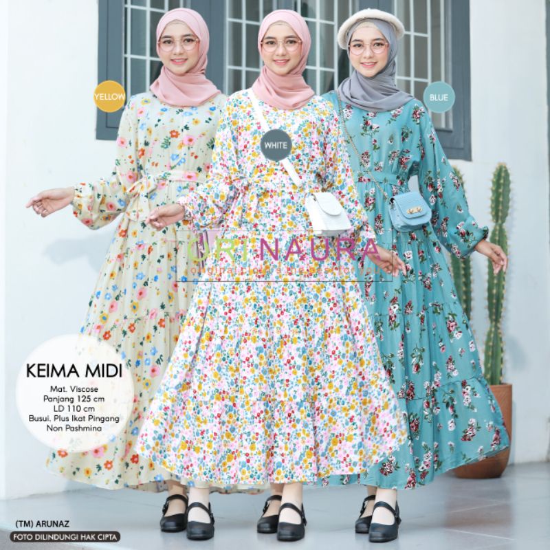 Gamis Midi Dres Motif KEIMA MIDI by Ori Naura