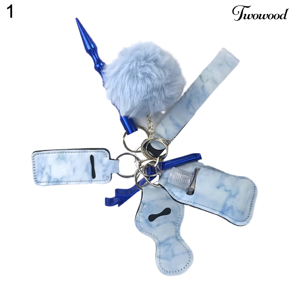 Twowood 10Pcs / Set Gantungan Kunci Pompom Portable Untuk Wanita