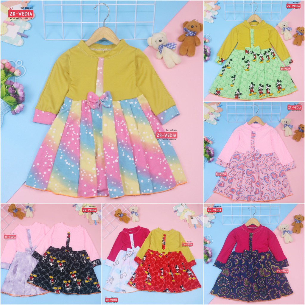 Gamis Bayi Annisa uk 3-18 Bulan / Baju Baby Cewek Pakaian Muslim Dress Panjang Anak Perempuan Murah