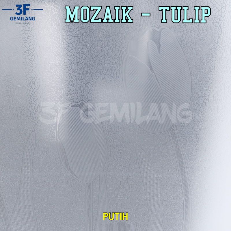 Fiber Plastik Penutup Pagar Motif Embozz GRAND MOZAIK - TULIP Meteran