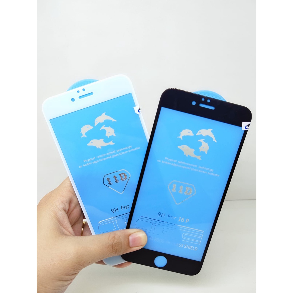 REAL 11D 9H iPhone 6s Plus 7Plus 8 Plus Tempered Glass Blue Board Real Curved Full Coverage