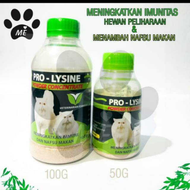 Vitamin Kucing Anjing &quot;PROLYSINE 100gr&quot; Penambah Nafsu Makan Imunitas Tubuh