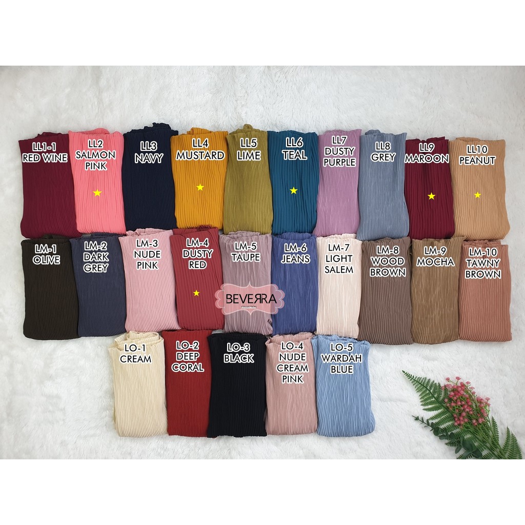 1 Pashmina Plisket crush bubble chiffon malaysia shawl A45 beverra hijab heavy chiffon pleated-3
