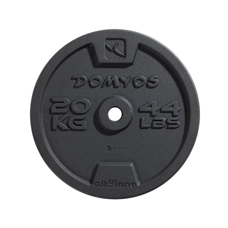 DOMYOS Dumbel Piringan Beban Besi Diameter 28mm - 20 kg